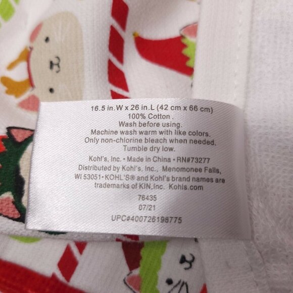 Happy Catmas Christmas Cat Dish Accent Towels Set of 2 Fun Kitties Holiday Decor - Picture 5 of 5